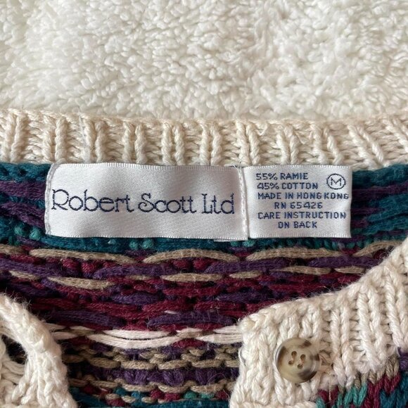 Vintage Multi-Coloured Chunky Knit Cardigan - Picture 3 of 6